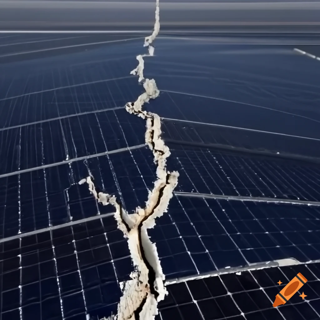 Cracked solar panel prepared for scrap