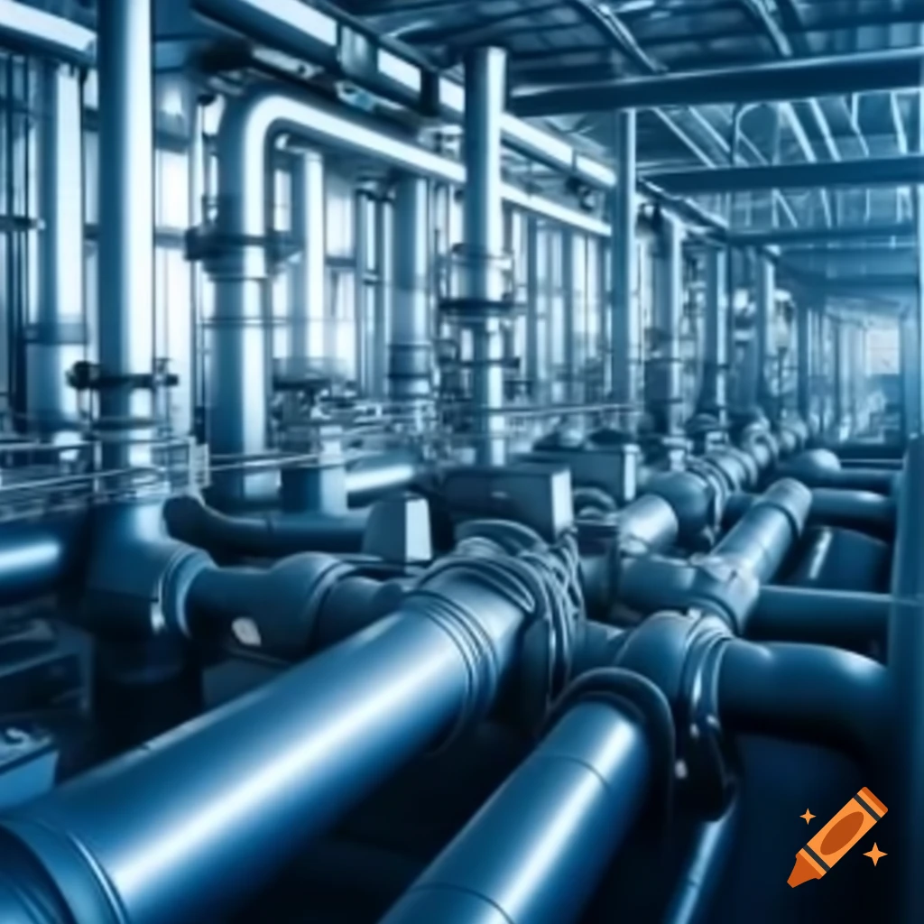 Network of pipelines transporting natural gas with valves and regulation equipment