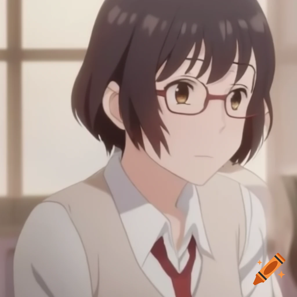 Anime character Yamanaka Savako in glasses from K-ON
