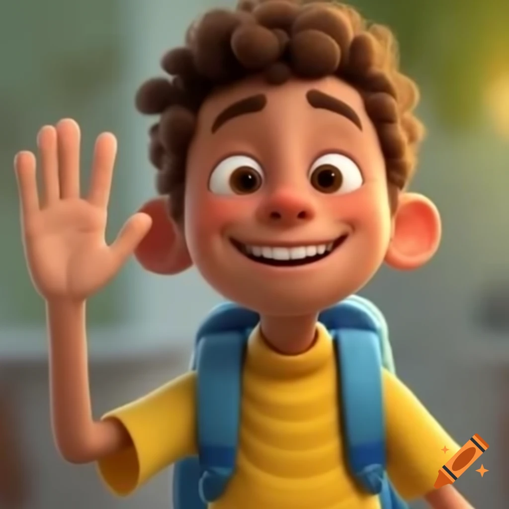 Boy waving hello