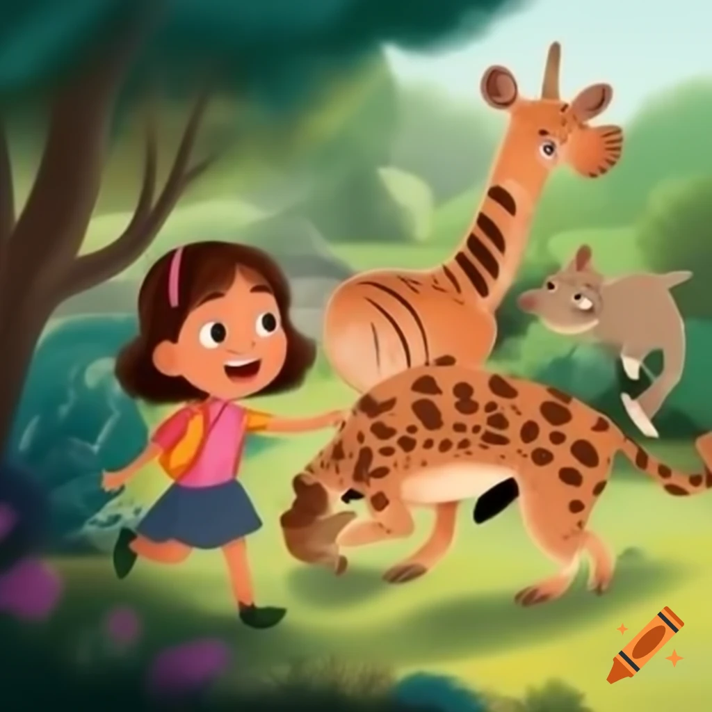Girl zoo keeper caring for animals