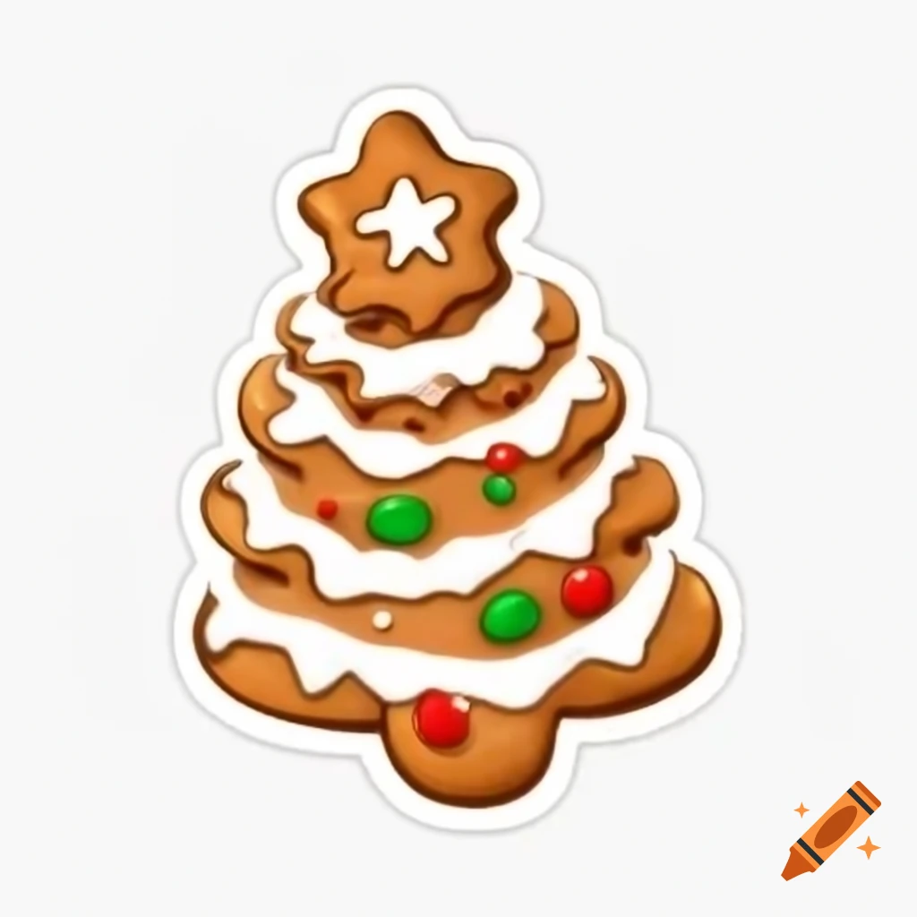 Christmas themed gingerbread cookie sticker