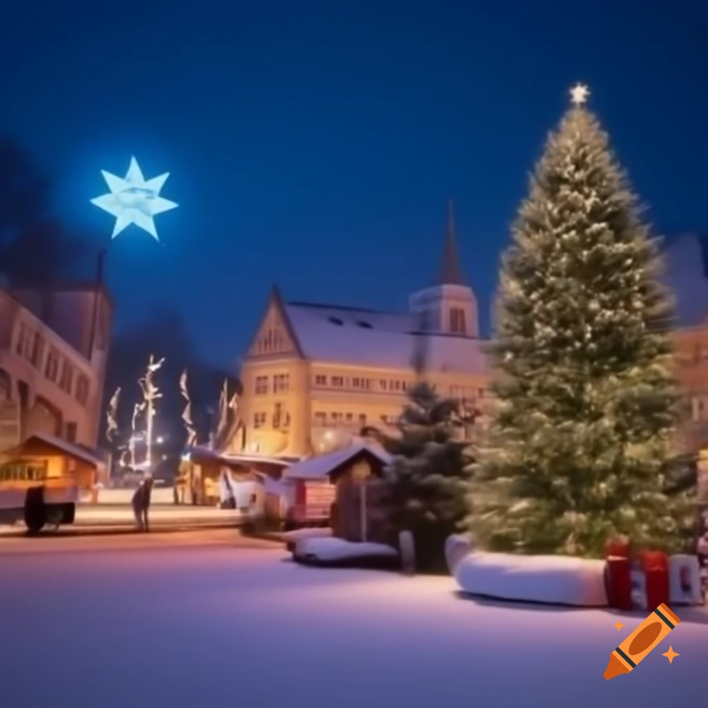 Winter scene from North-West Lower Saxony featuring snowy landscapes and festive decorations