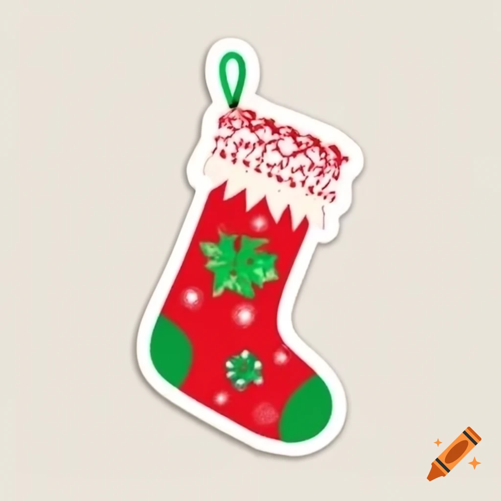 Sticker of a Christmas stocking