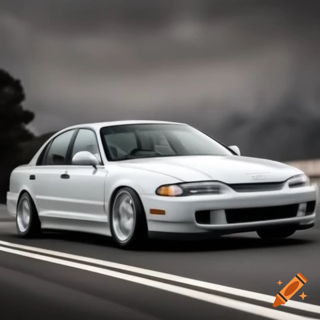 White US car sedan from 2000s design