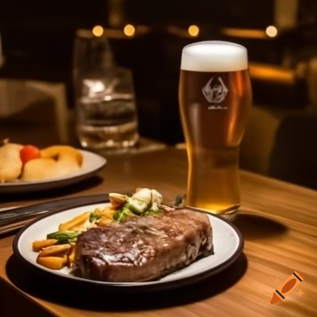 Restaurant in Tromsø, Norway serving steak and beer