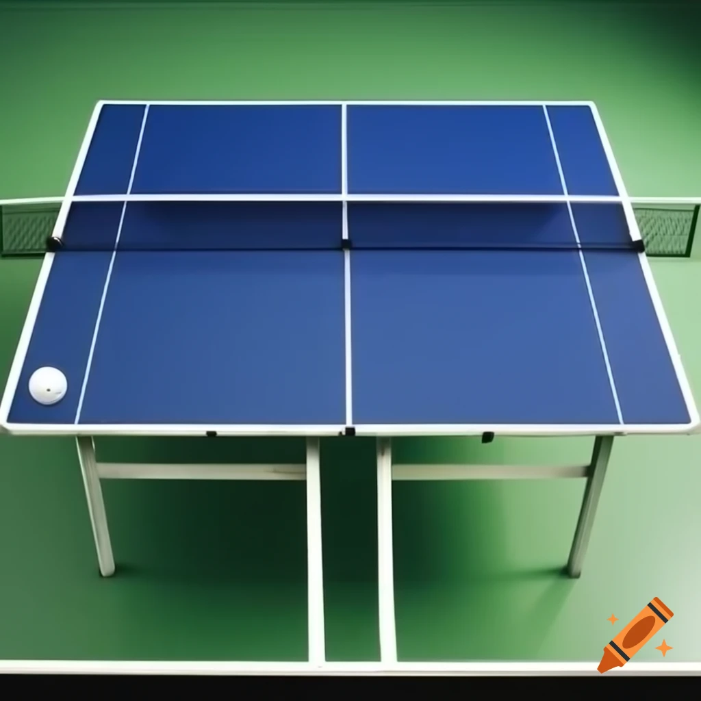 Table tennis table in a recreational setting