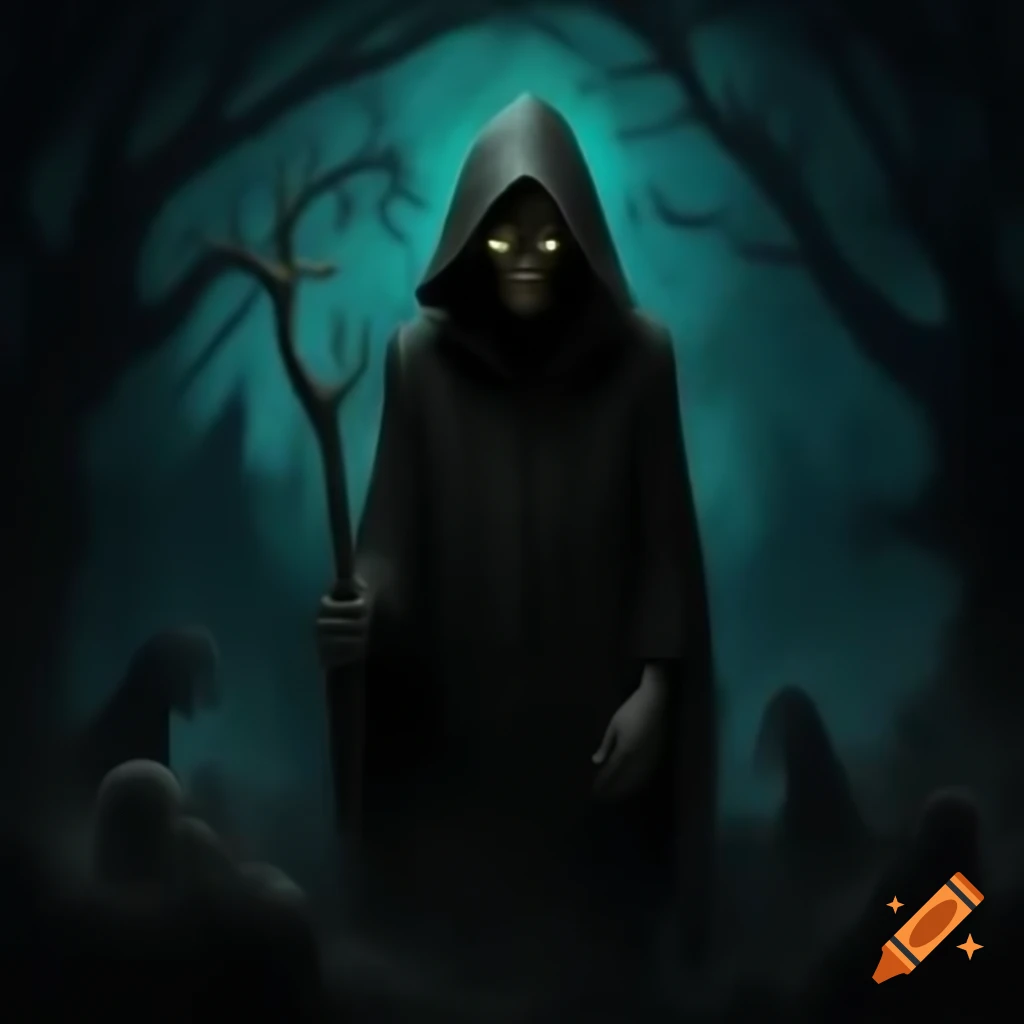 Dark spooky woodland background with eerie theme