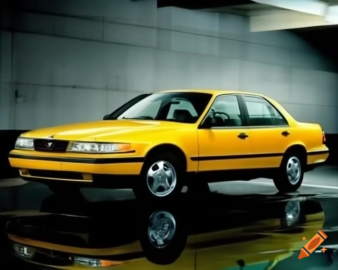 1996 yellow US car sedan