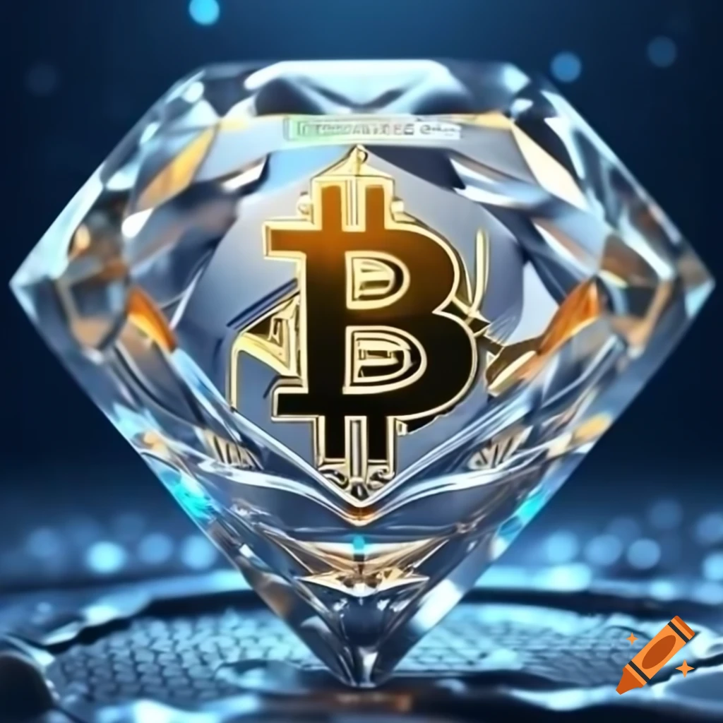 Diamond featuring bitcoin logo engraving on Craiyon