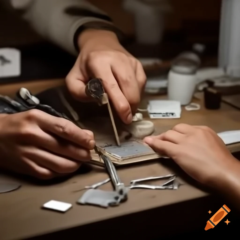Jeweler working on intricate designs