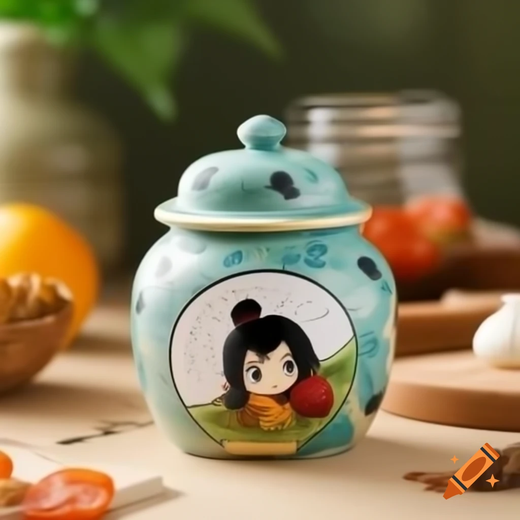 Title card for Studio Ghibli style project: 'The Parable of the Bottomless Condiment Jar'