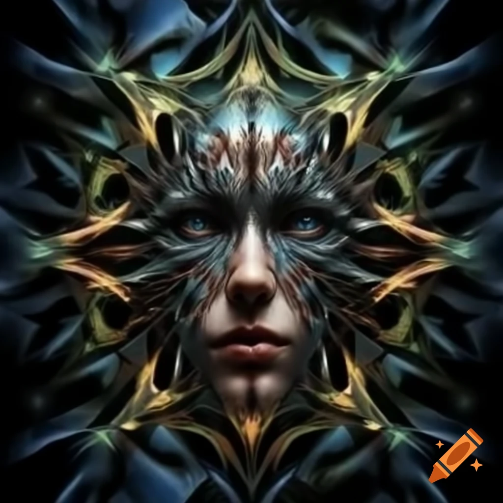 Fractal face art inspired by Escher