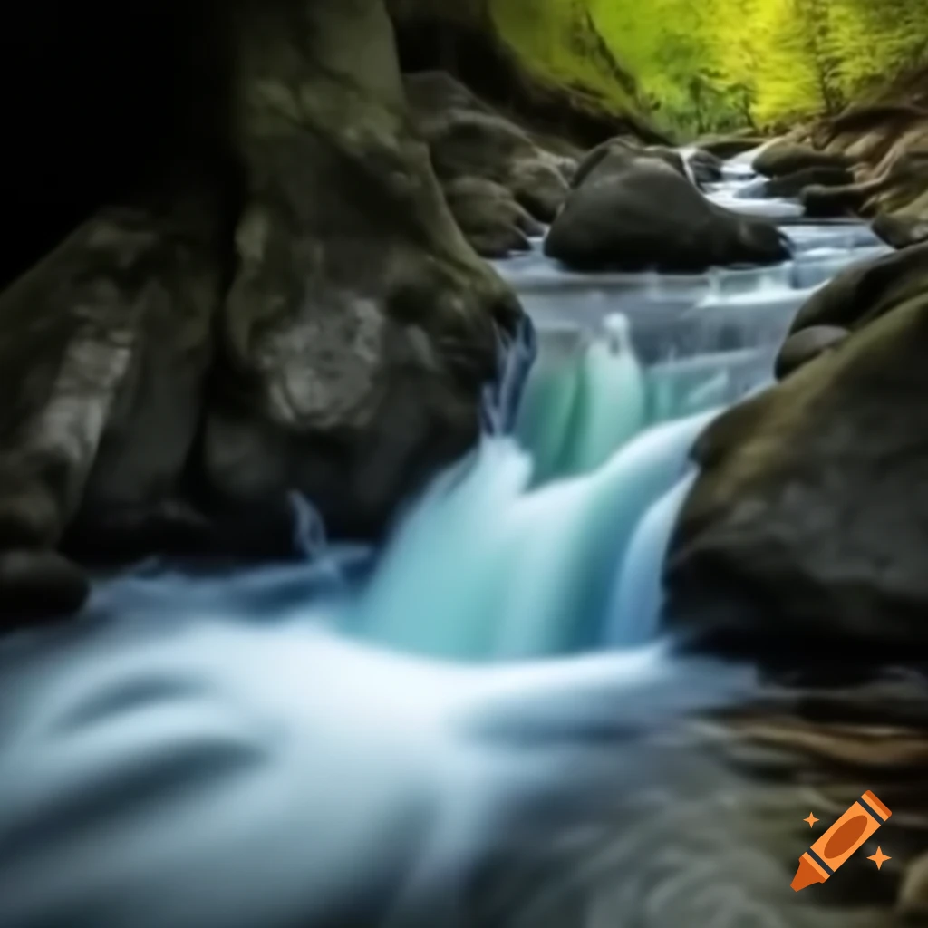 Water flowing from rock fracture