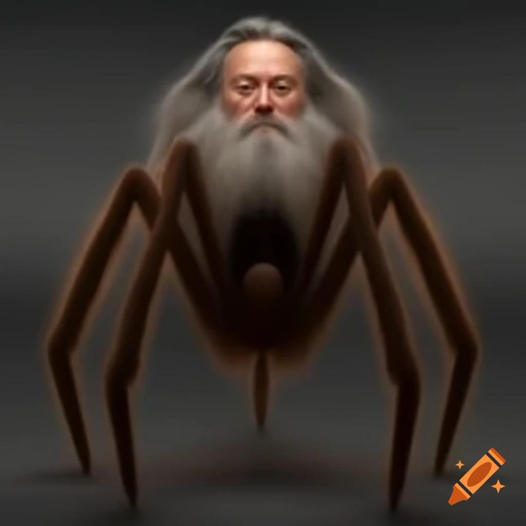 Elon Musk depicted with spider-like body shape