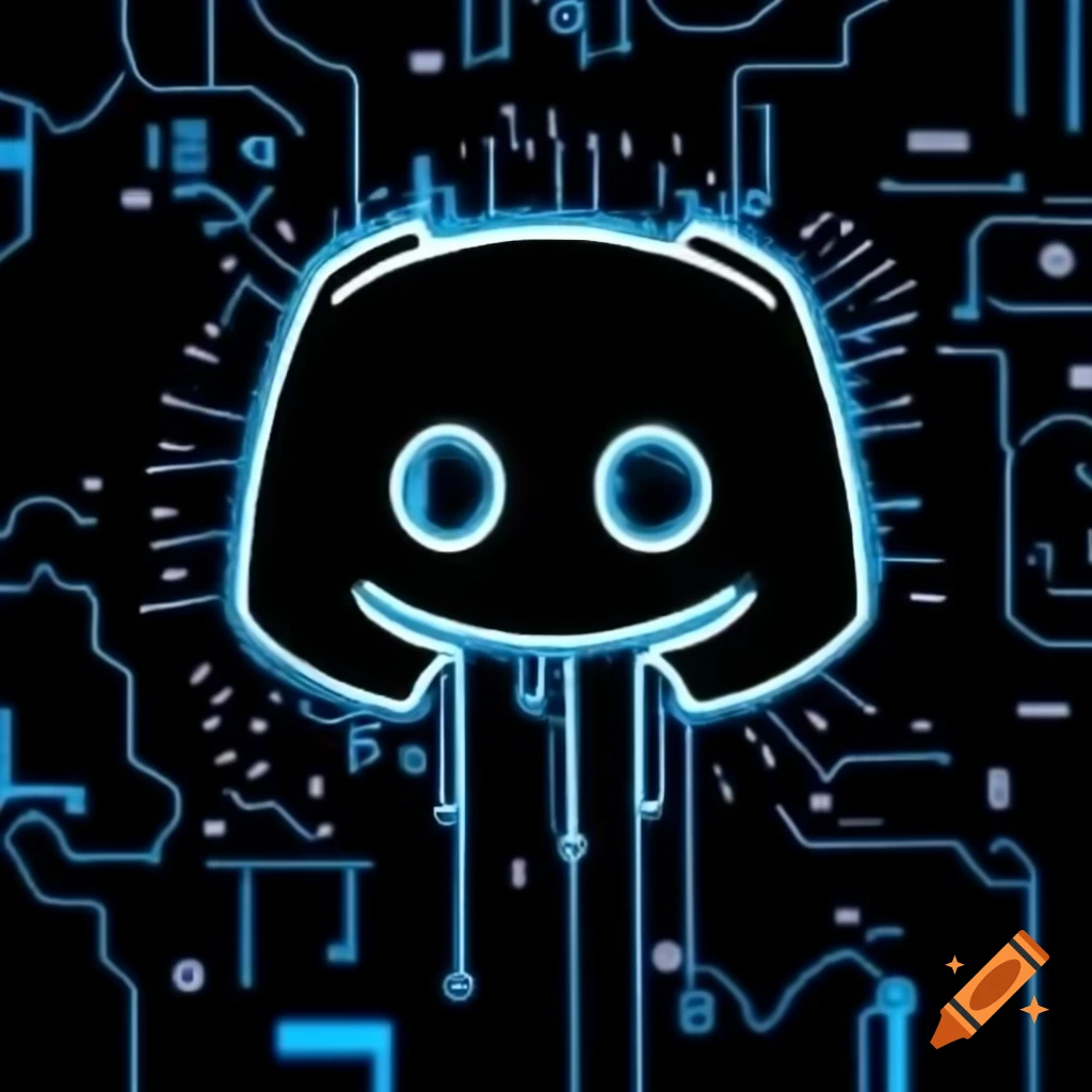 Discord logo avatar designed with electronic components in a hacker theme