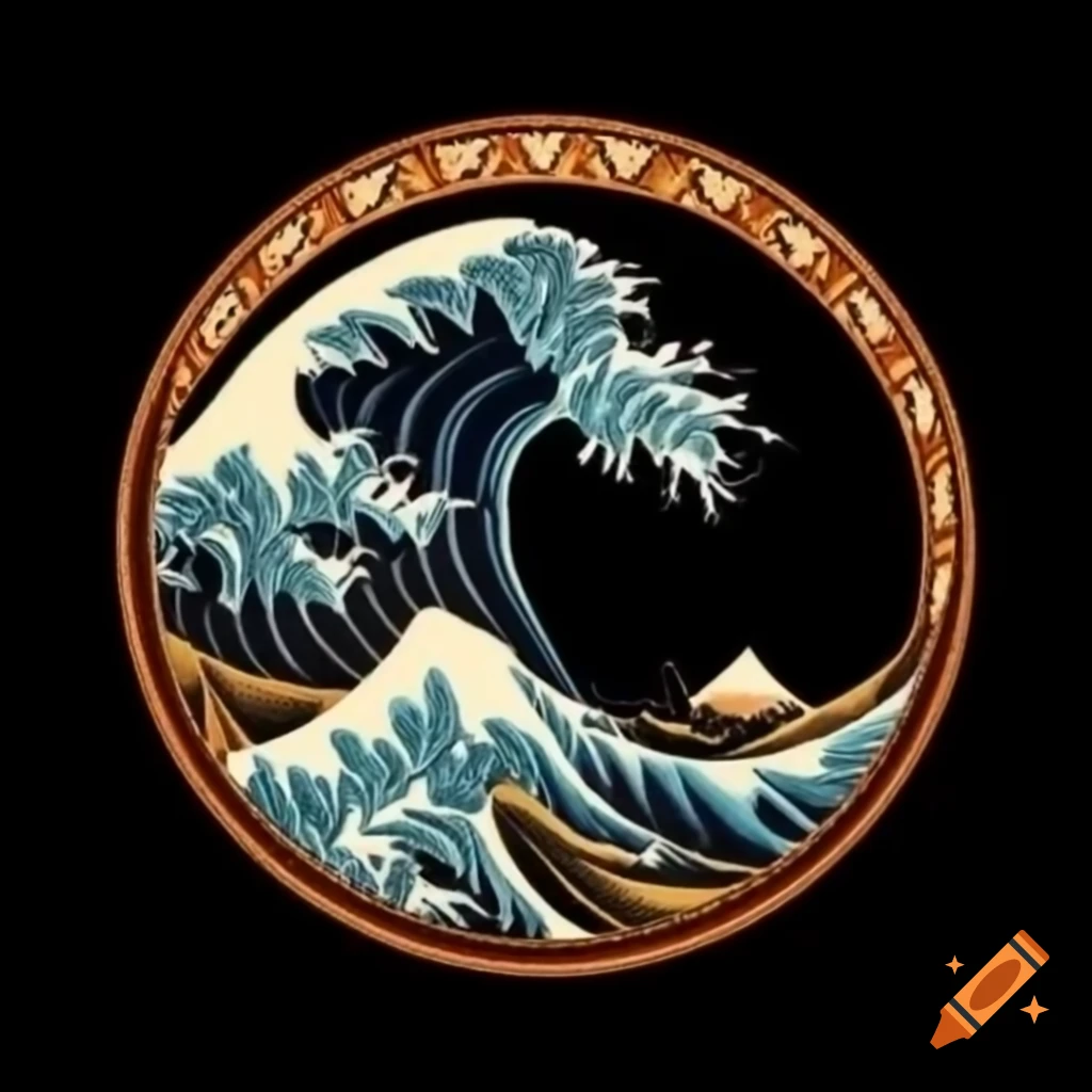 Great wave traditional American tattoo design