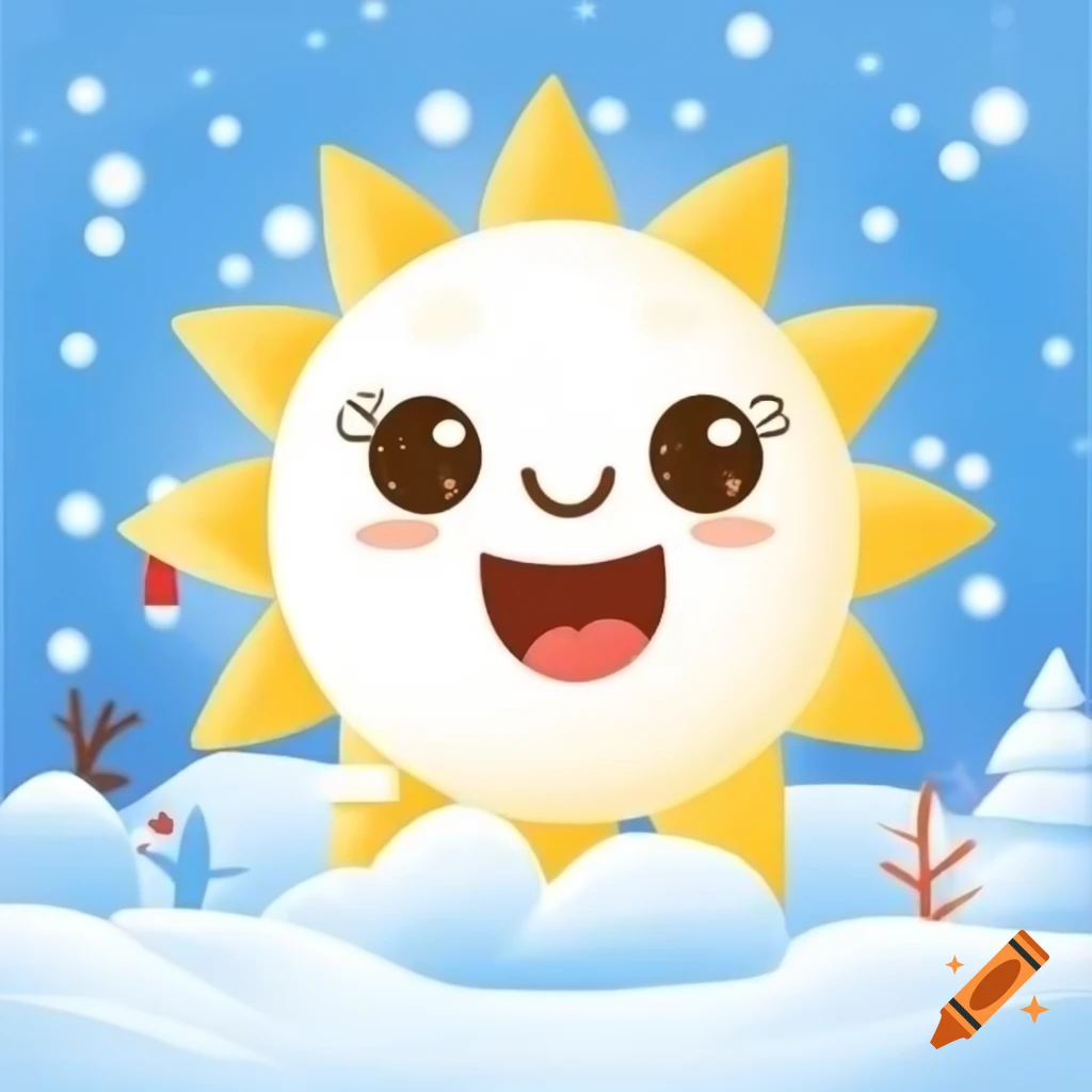 Cartoon depiction of sunshine during winter solstice