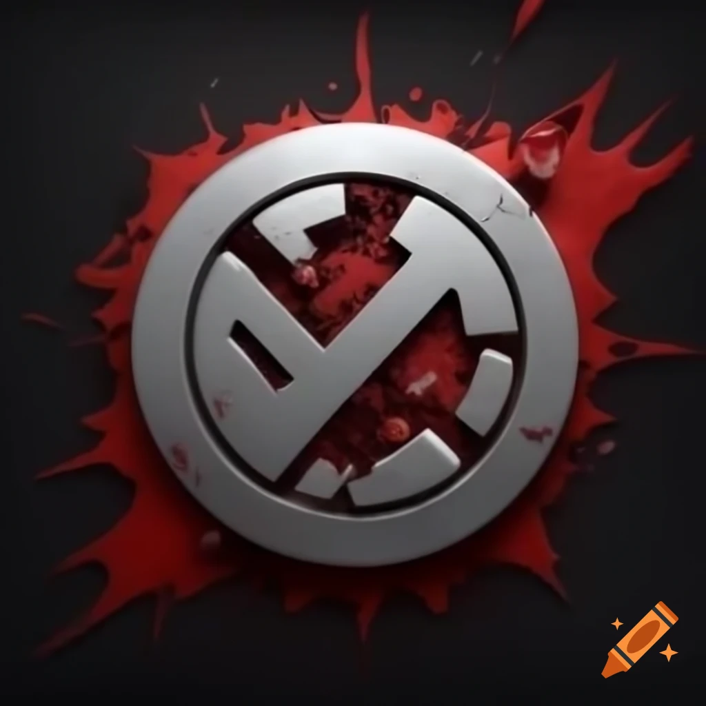Metallic logo for progmetal guitarist BARON with guitar shape and blood splatter