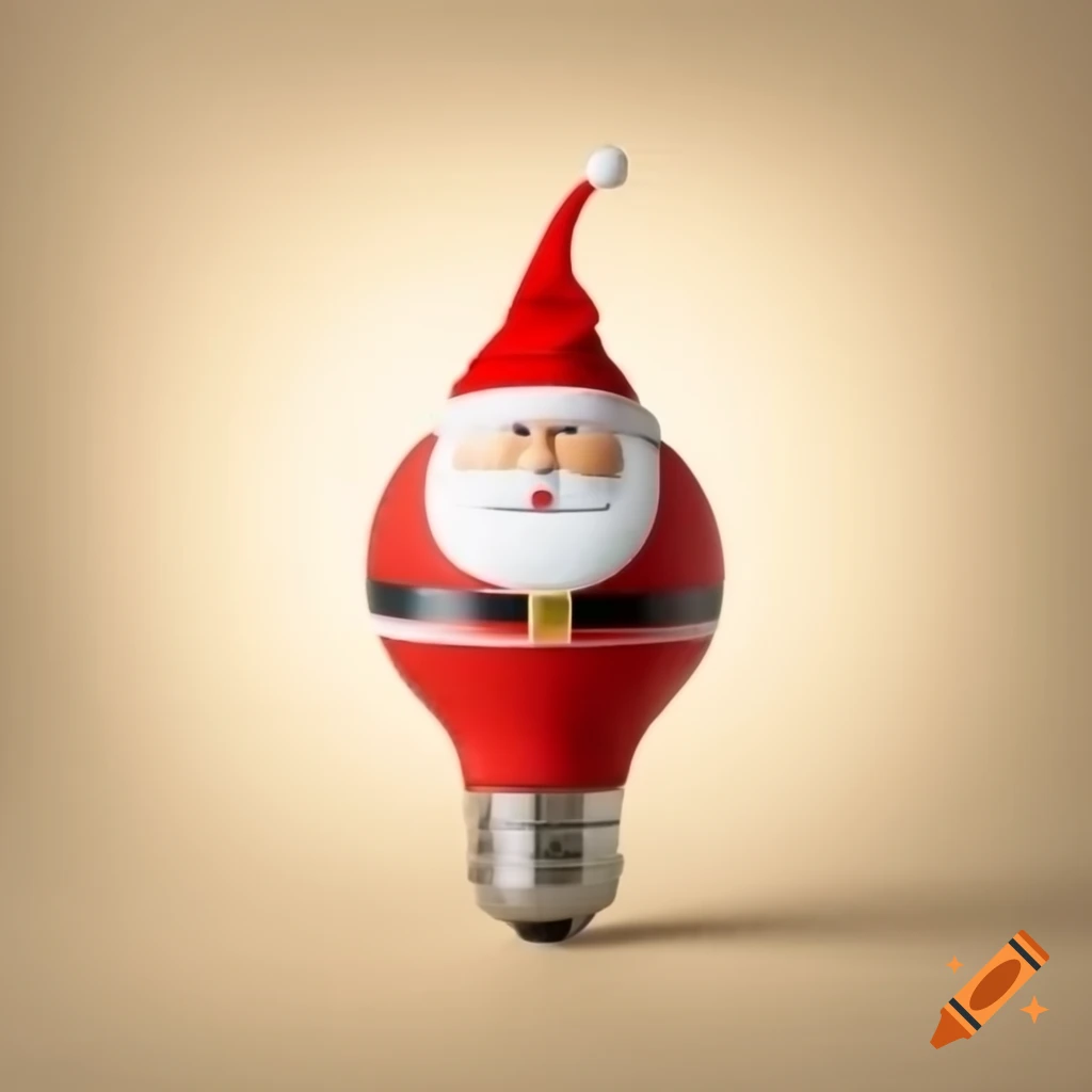 Santa inside a Christmas bulb decoration