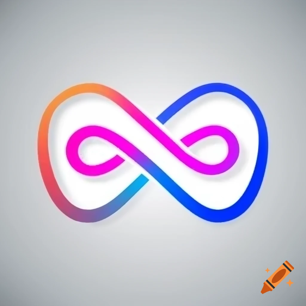 Stylized capital letter P designed as a bent infinity sign with gradient color