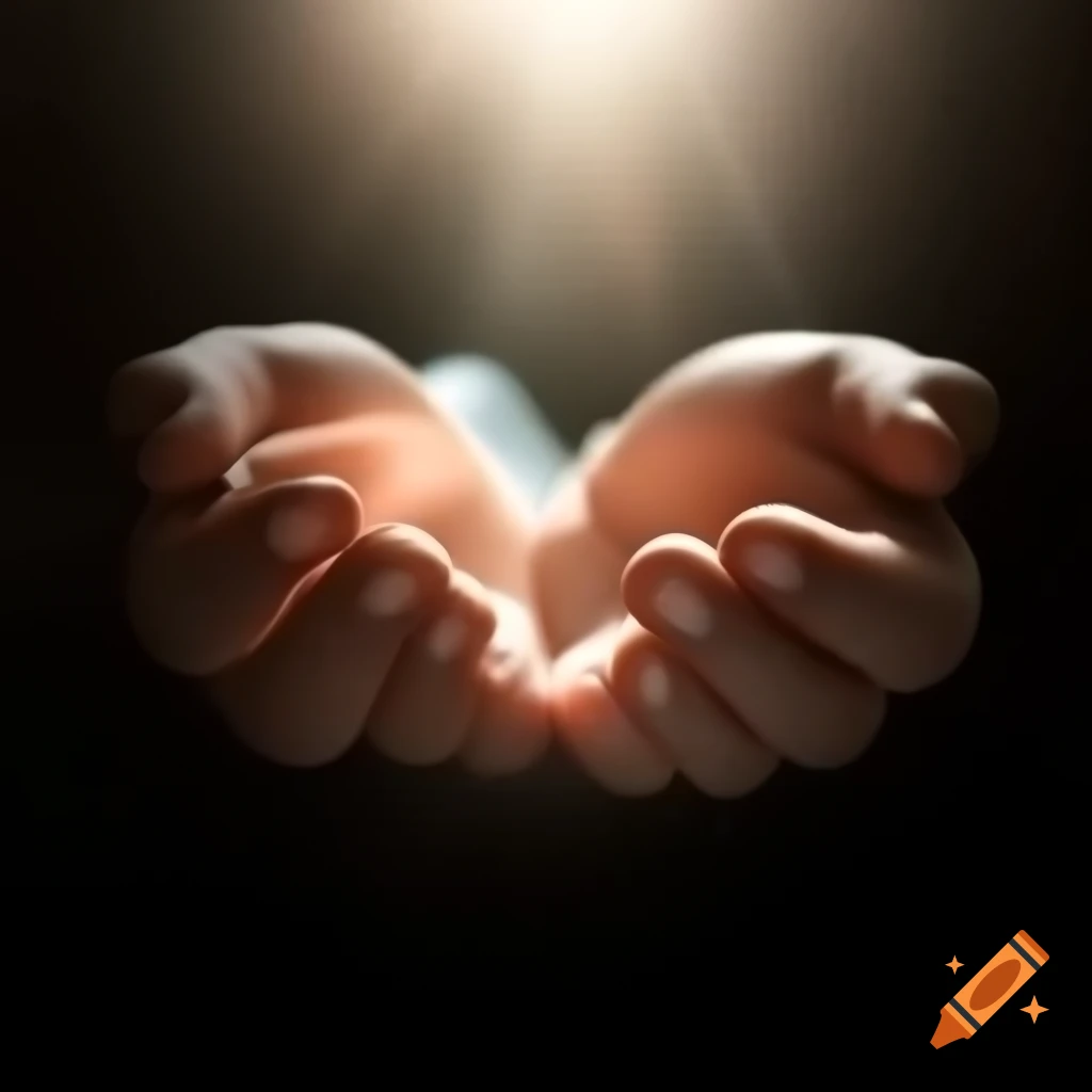 Open hands cupping soft glow of light, symbolizing kindness and peace