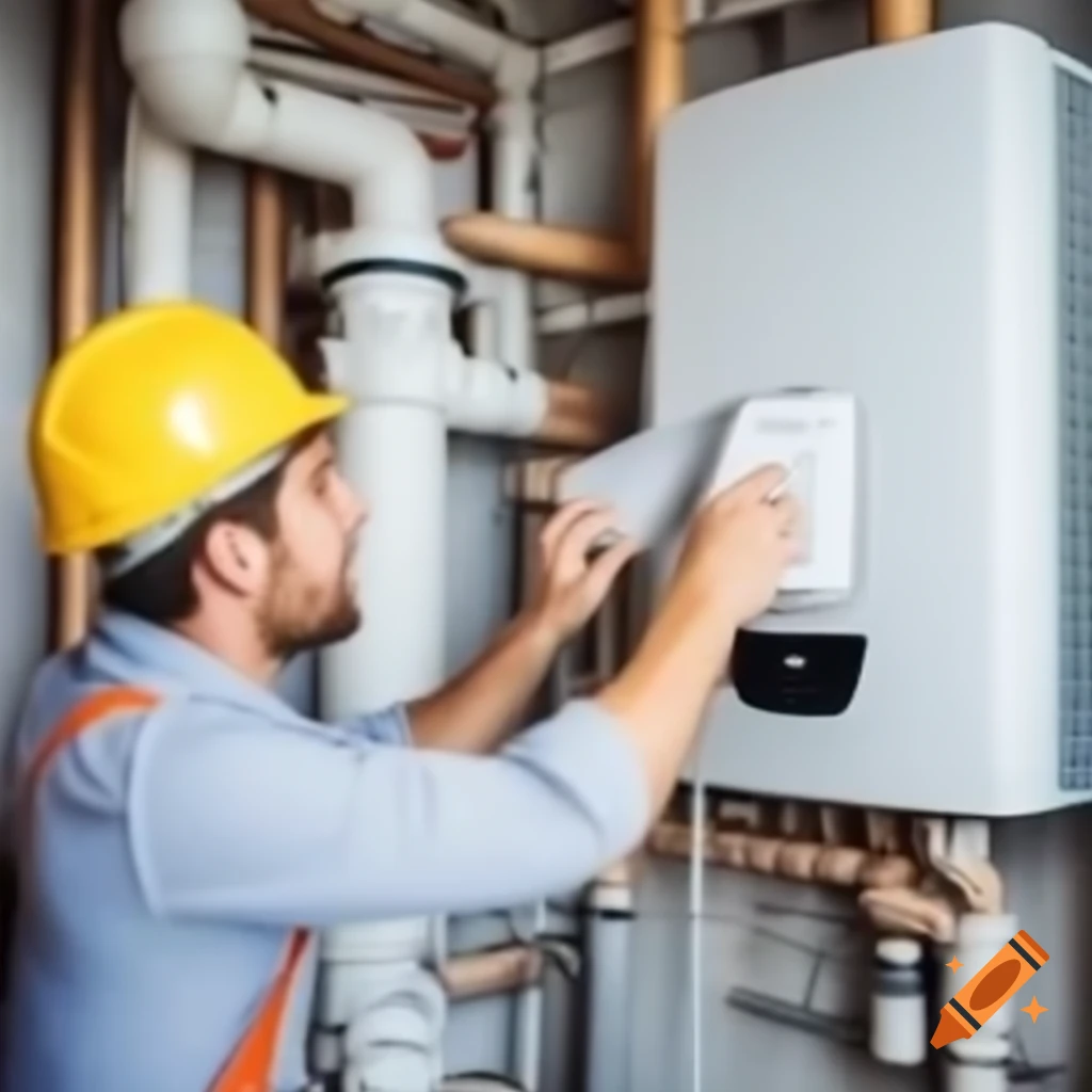 Stock photos showcasing heating and plumbing services