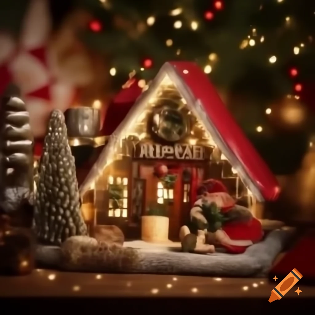 Festive Christmas scene with decorations and snow