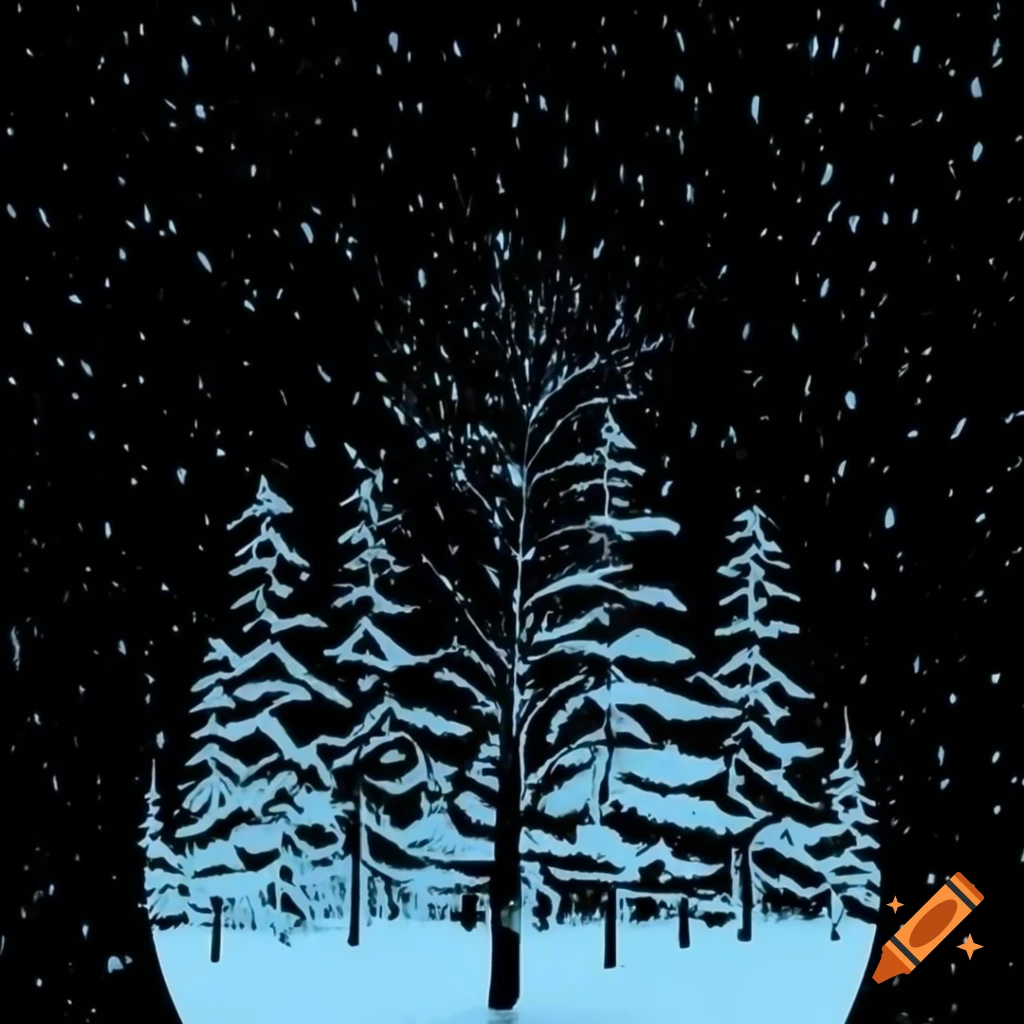 Snowfall effect on black background for graphic design