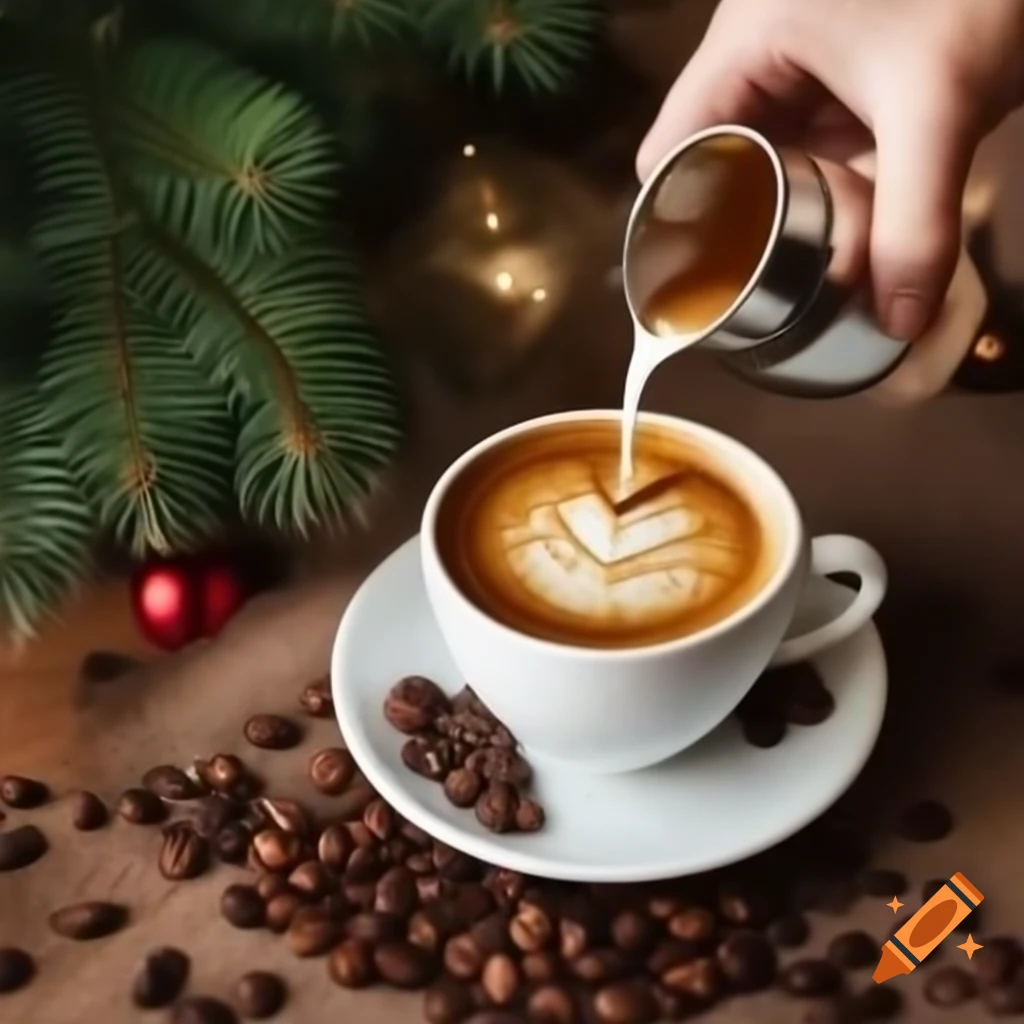 Christmas-themed coffee cup with festive design