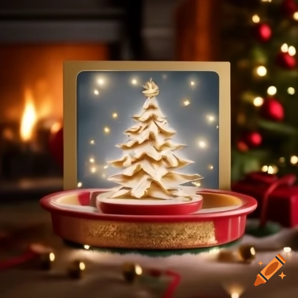 Festive Christmas card with elegant golden text in winter scene