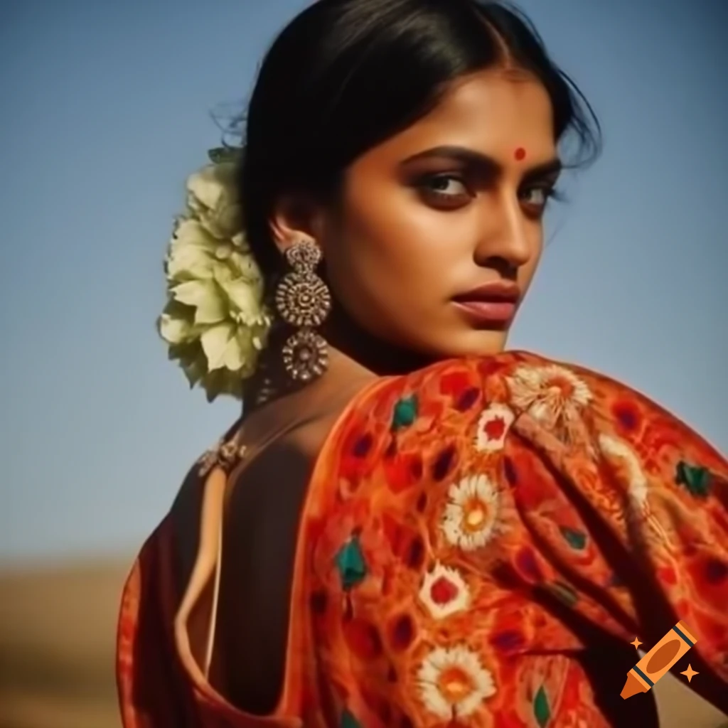 Indian model in western dress showcasing beauty