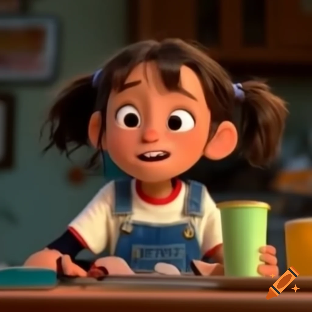Girl in dungarees with braces, casual attire