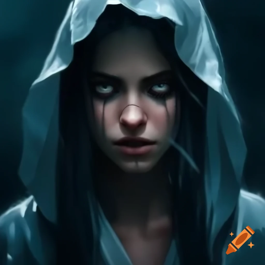 Mysterious cloaked figure with sharp claws in rain-soaked robes on Craiyon