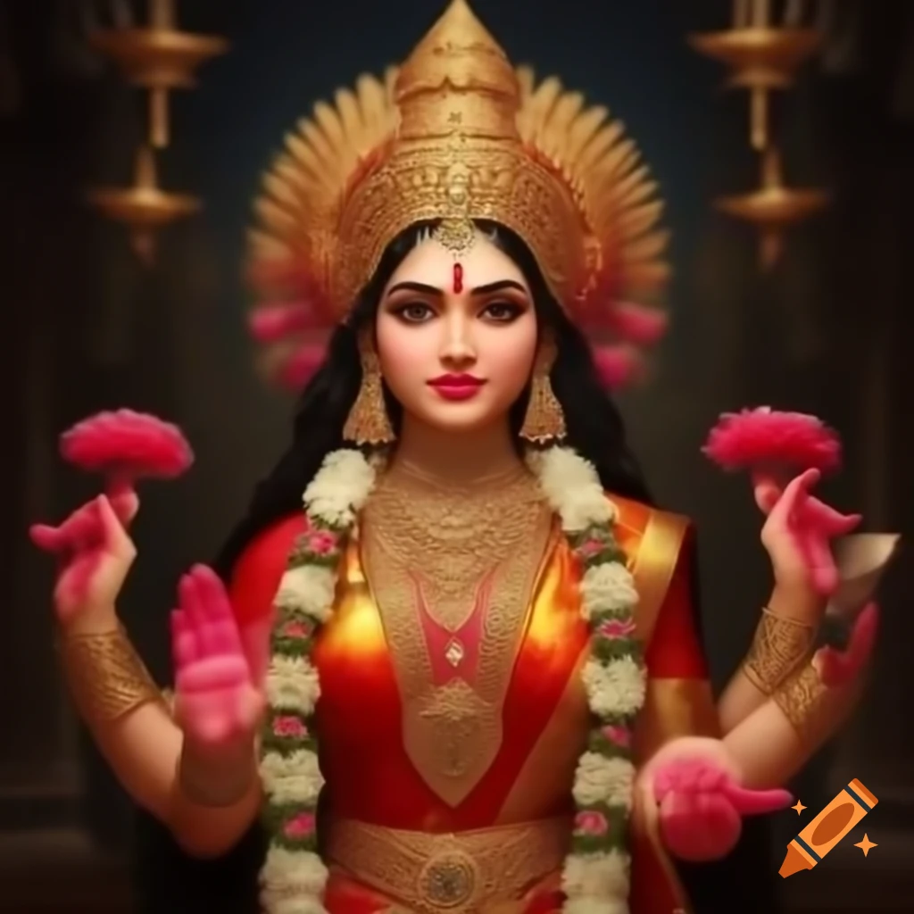 Image of Indian goddess Lakshmi, symbol of wealth and prosperity