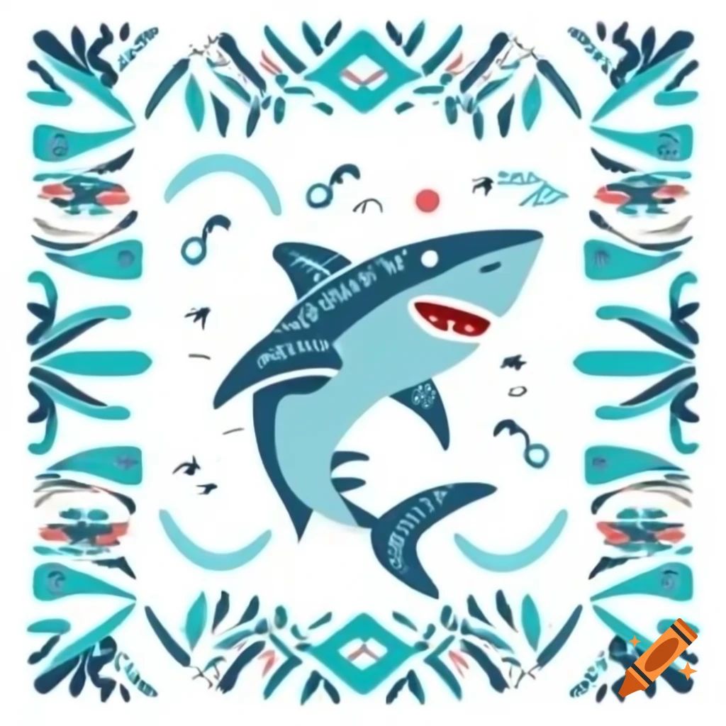 Indigenous art depicting a smiling shark design