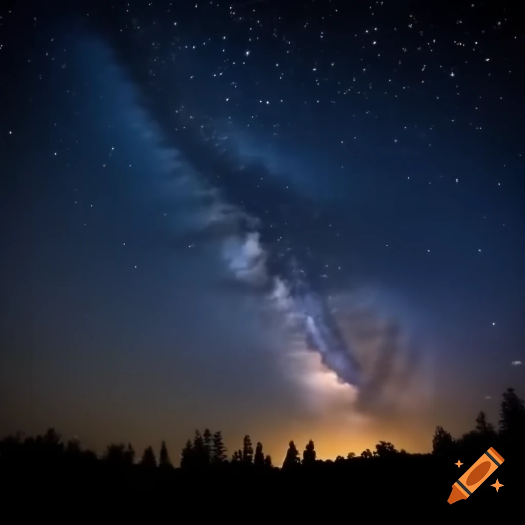 Autumn night sky filled with stars