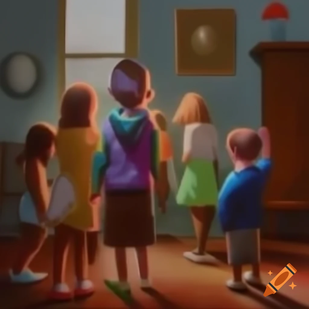 Children playing in a 90s styled room