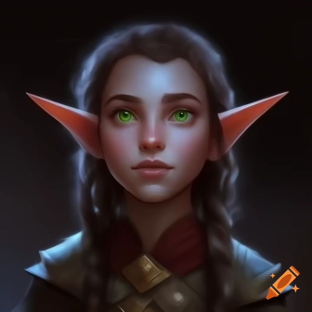 Concept art of a young female elf from Dungeons & Dragons on Craiyon