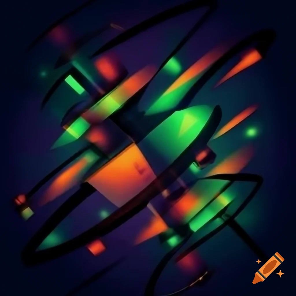 Abstract chaotic rave with vibrant geometric patterns and pulsating ...