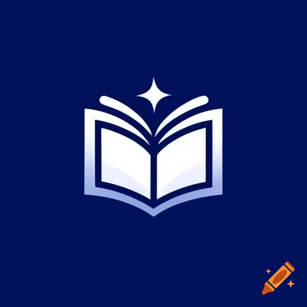 Logo design featuring open book with galaxy emerging from it