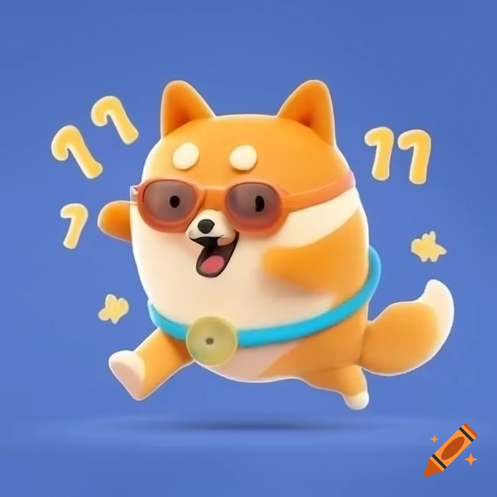 Doge character running a marathon for meme coin logo on Craiyon, image size:1024x1024
