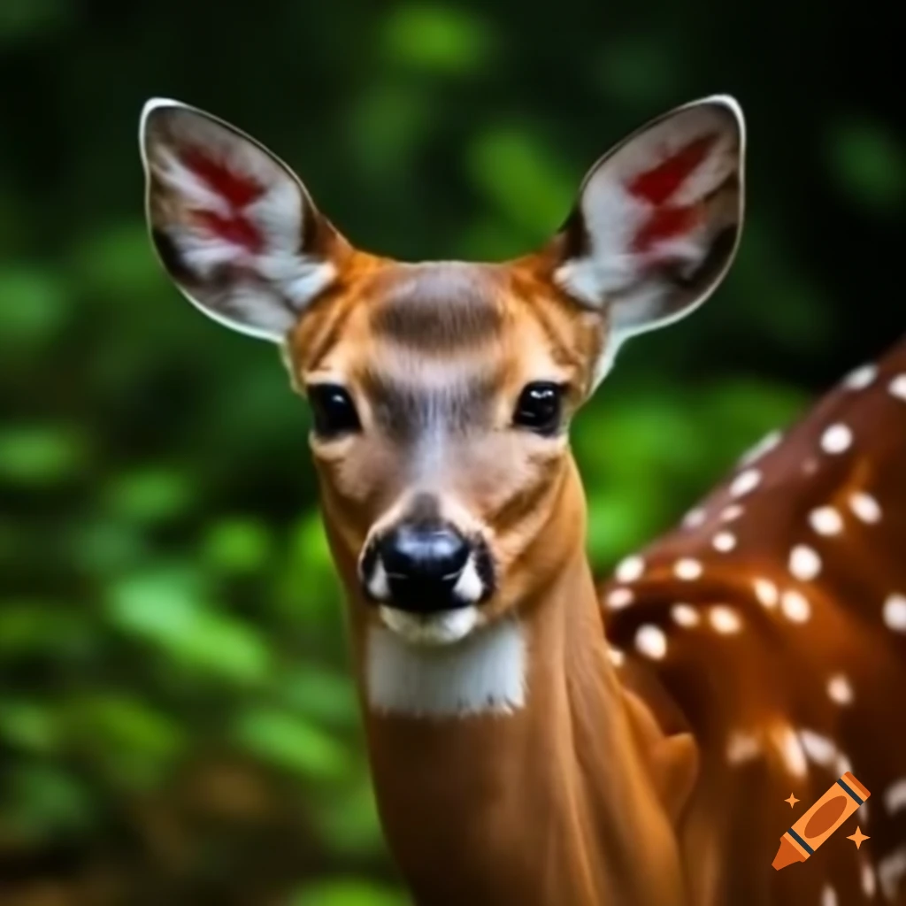 Cute female deer smiling in a natural setting