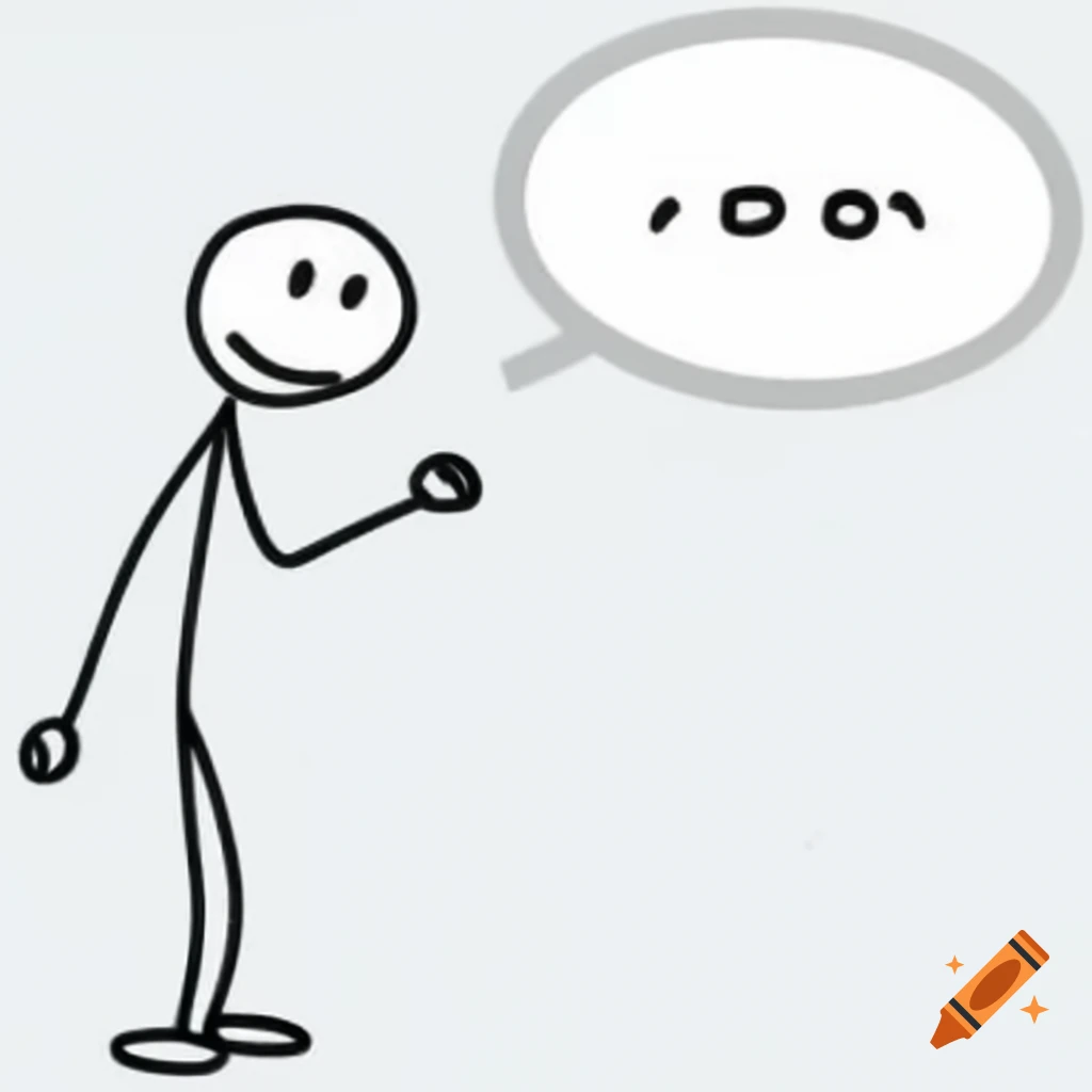 Stick figure person in relaxed posture with casual vibe and half-smile