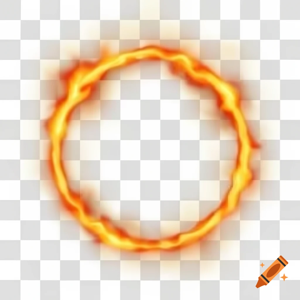 Transparent PNG of a fire circle design