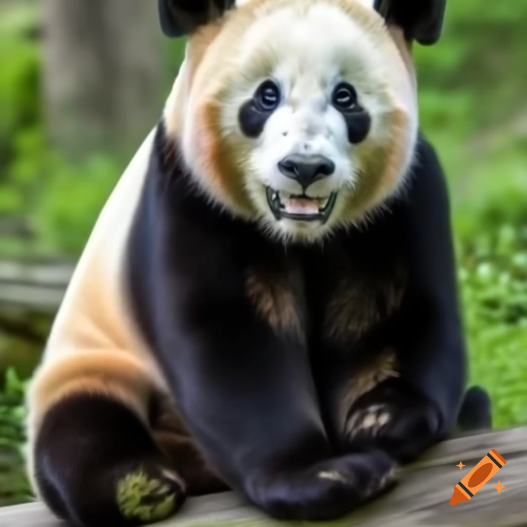 Close-up view of a panda's leg