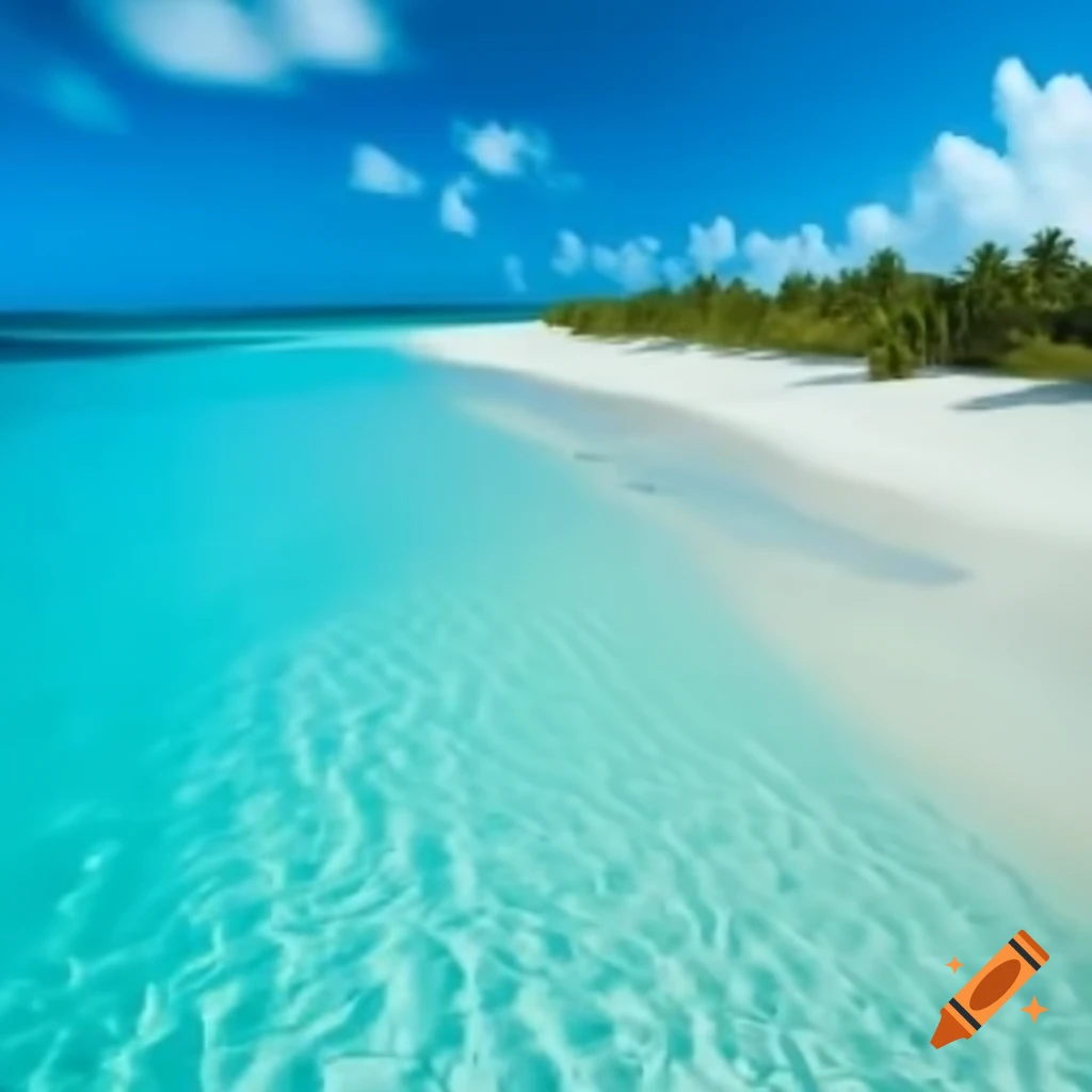 Tropical Caribbean island with lush vegetation and clear waters