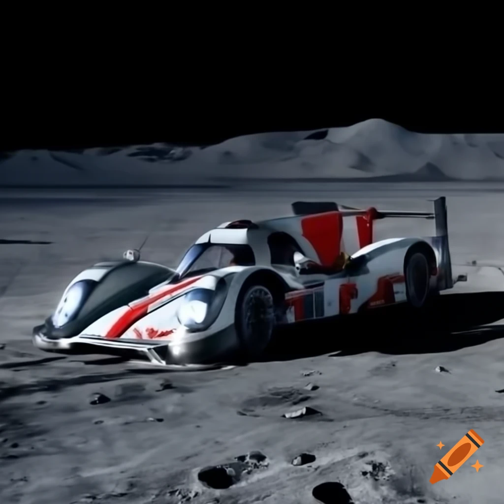 24 Hours of Le Mans race event concept on the moon