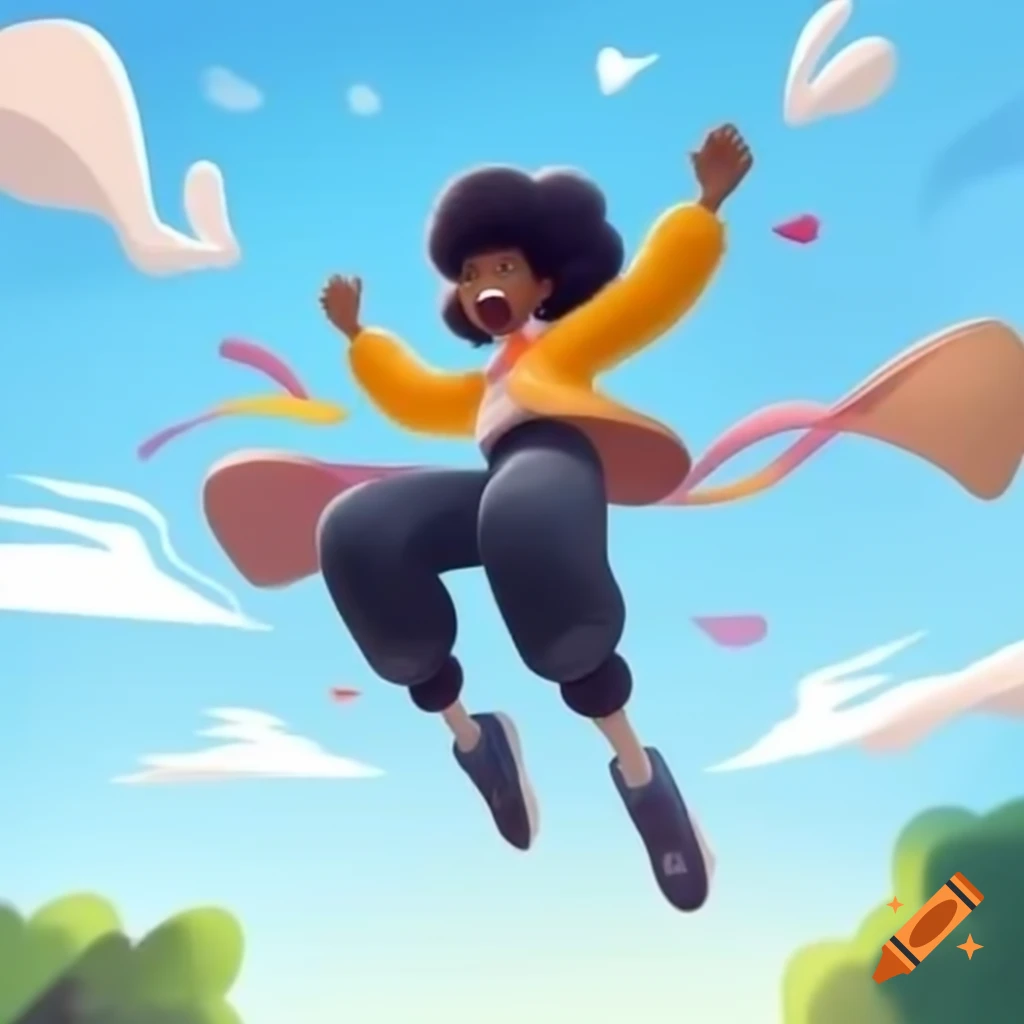 Person jumping with joy in mid-air