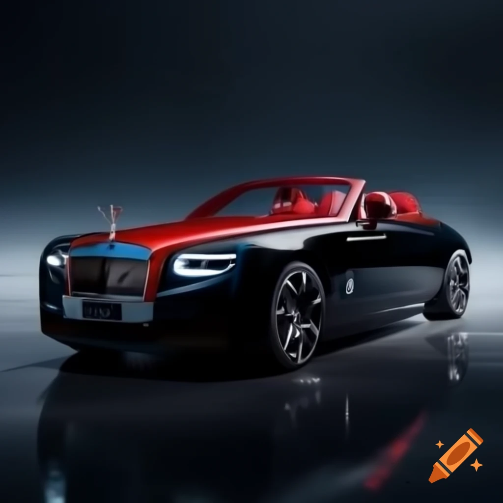 Sleek black and red Rolls-Royce Specter Speedster ready for open-air ride